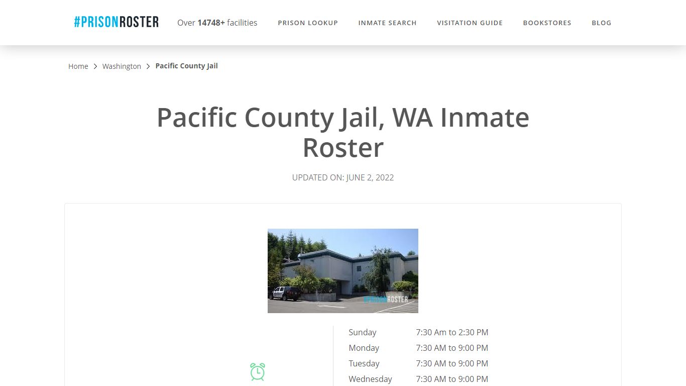 Pacific County Jail, WA Inmate Roster