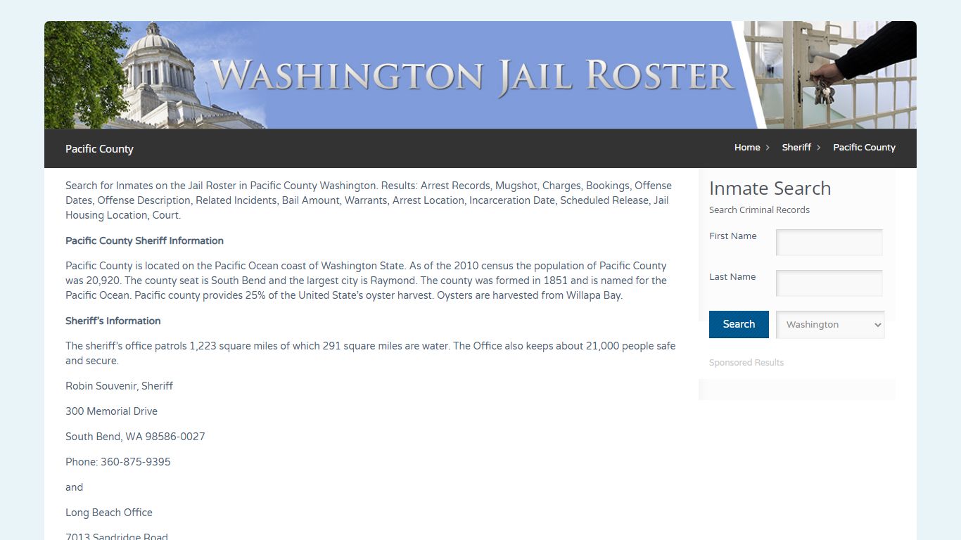 Pacific County | Jail Roster Search