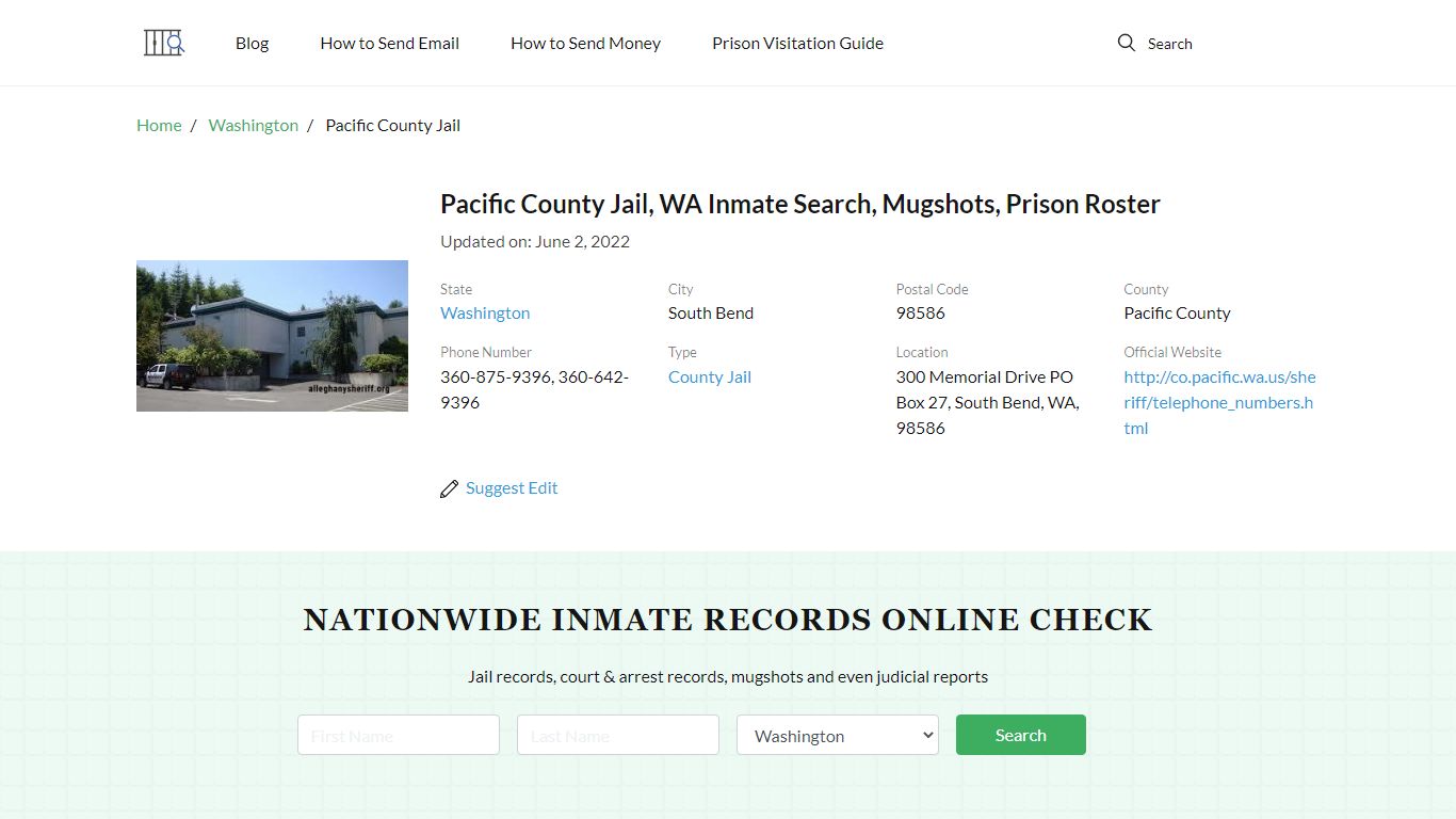 Pacific County Jail, WA Inmate Search, Mugshots, Prison Roster